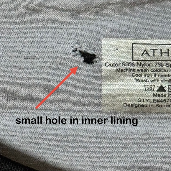 Athleta Black Top Size Large Burpee Laser‑Cut Double Layer Workout Athletic - Picture 10 of 11